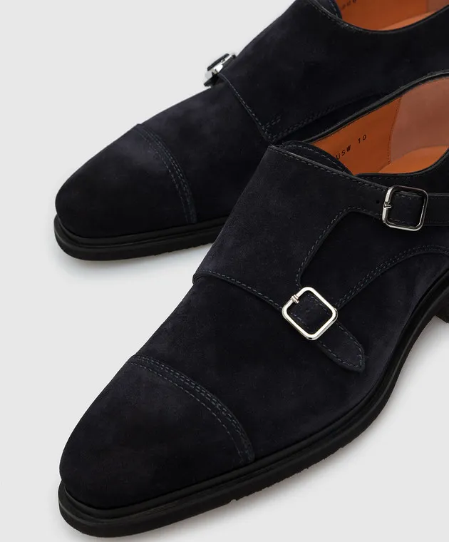 Santoni Monk in pelle scamosciata blu scuro MCLG17806SI2ERPH