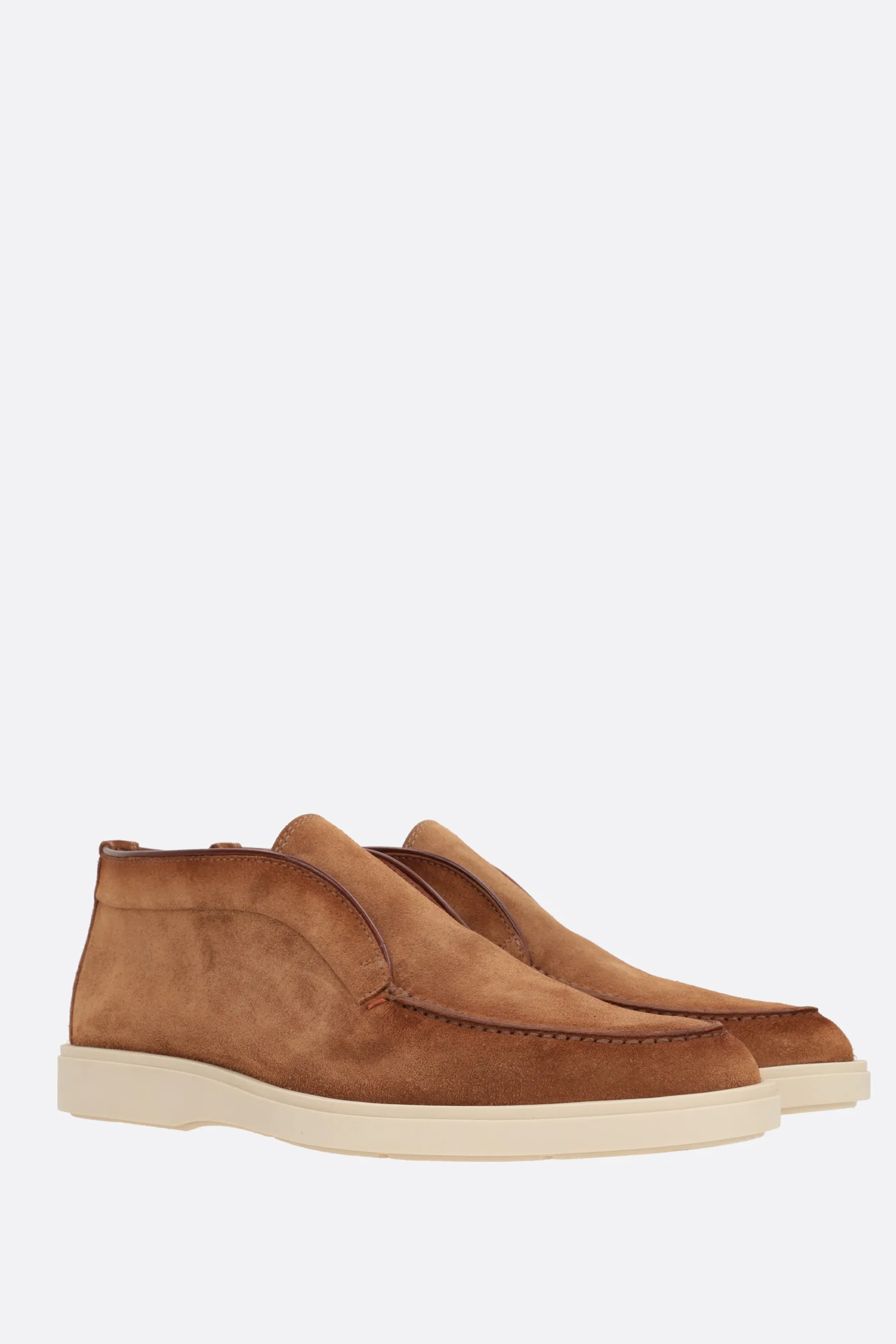 SANTONI polacchino slip-on in suede