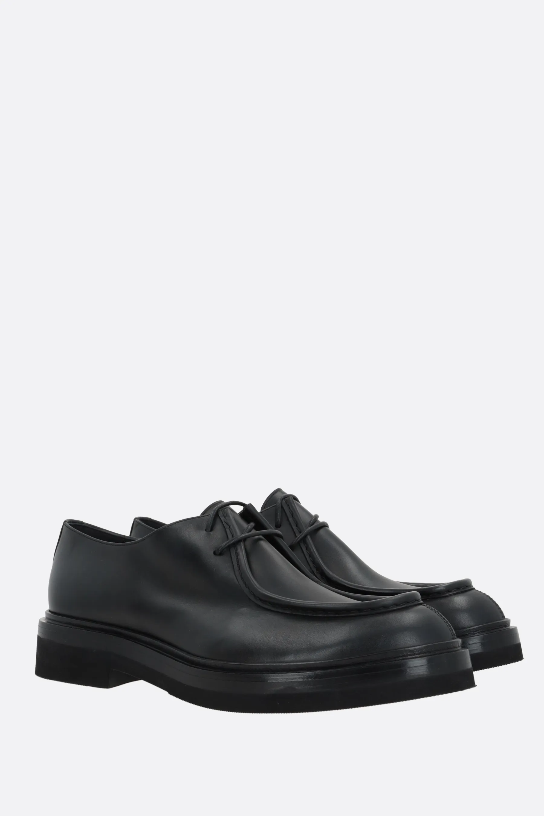 SANTONI scarpa derby in pelle liscia