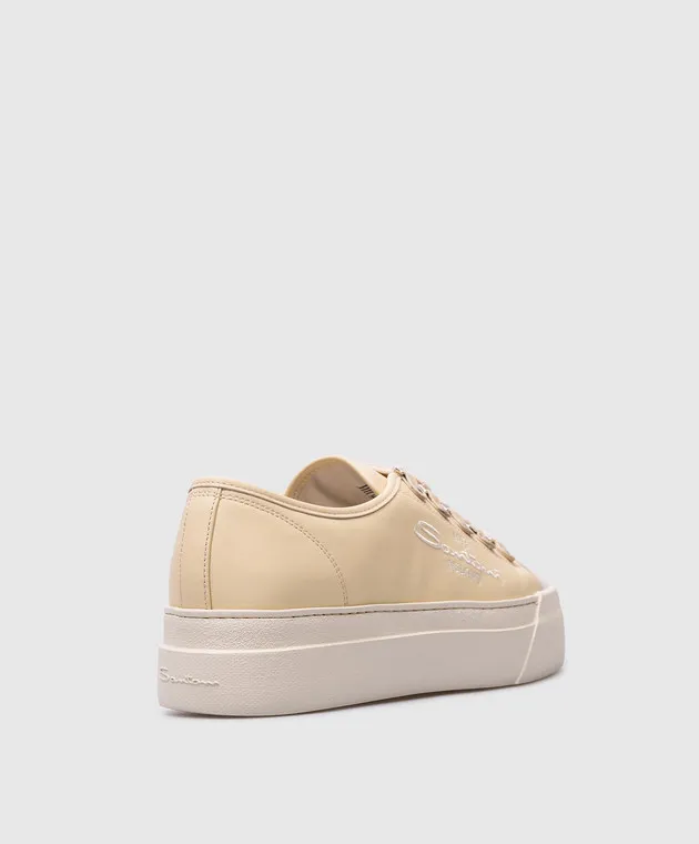 Santoni Scarpe da ginnastica in pelle gialla WBGE61172OSSGDLE