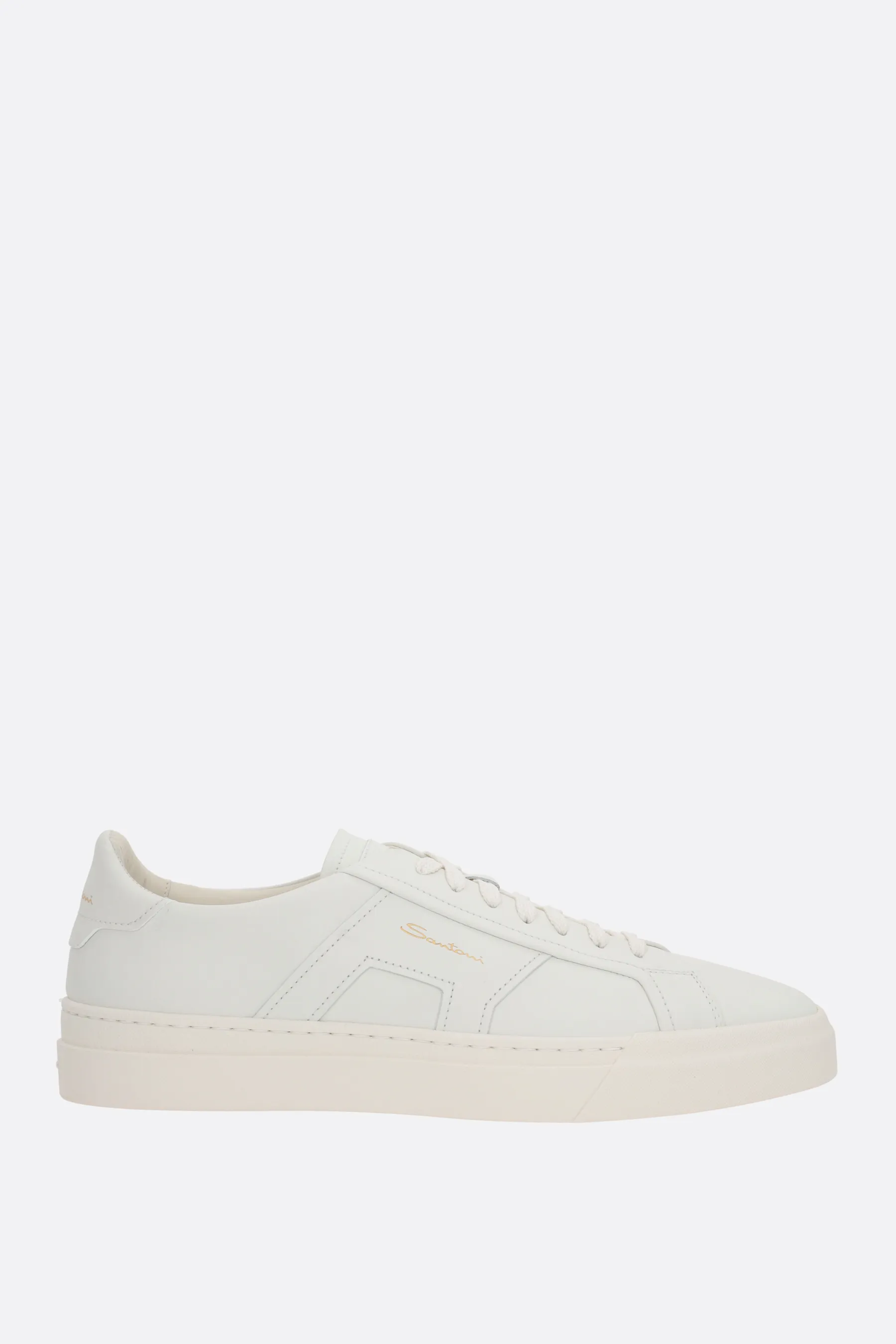 SANTONI sneaker Double Buckle in pelle liscia