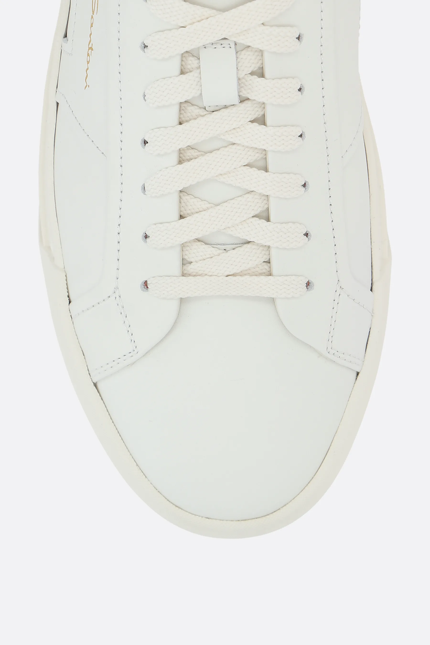 SANTONI sneaker Double Buckle in pelle liscia