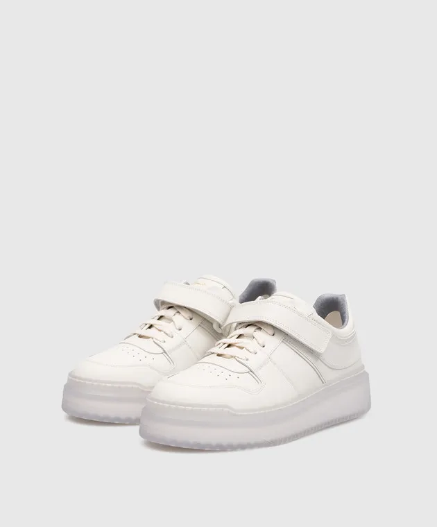 Santoni Sneaker SNEAK-AIR in pelle bianca WBSA61113BIAHRLE