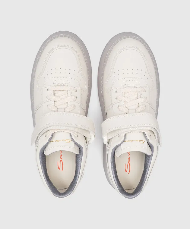 Santoni Sneaker SNEAK-AIR in pelle bianca WBSA61113BIAHRLE