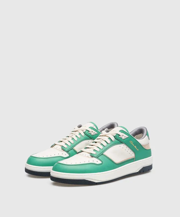 Santoni Sneaker Sneak-Air in pelle verde MBSA21865BBLHDWU