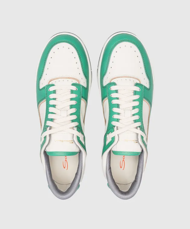 Santoni Sneaker Sneak-Air in pelle verde MBSA21865BBLHDWU
