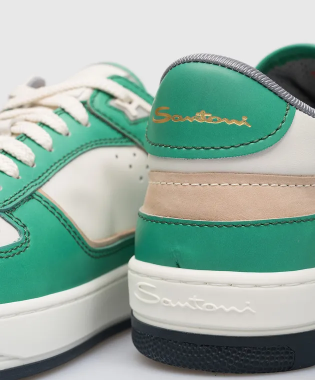 Santoni Sneaker Sneak-Air in pelle verde MBSA21865BBLHDWU