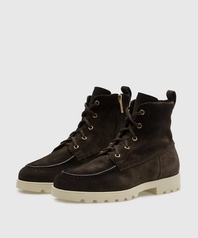 Santoni Stivali in camoscio marrone WTDR71045TIRSYVR
