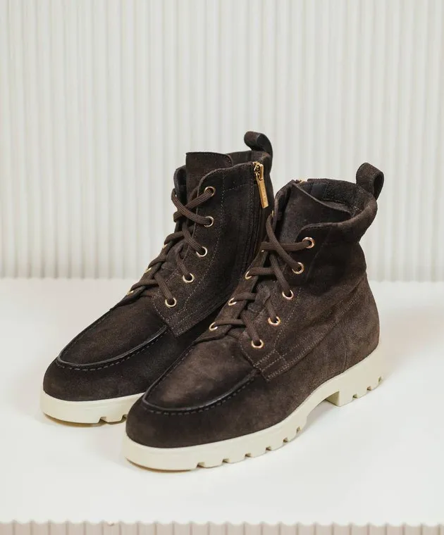 Santoni Stivali in camoscio marrone WTDR71045TIRSYVR