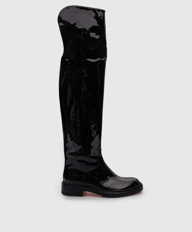 Santoni Stivali in vernice nera WSAL70563BJ2TVHD