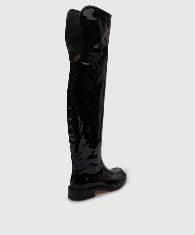 Santoni Stivali in vernice nera WSAL70563BJ2TVHD