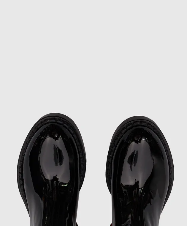 Santoni Stivali in vernice nera WSAL70563BJ2TVHD