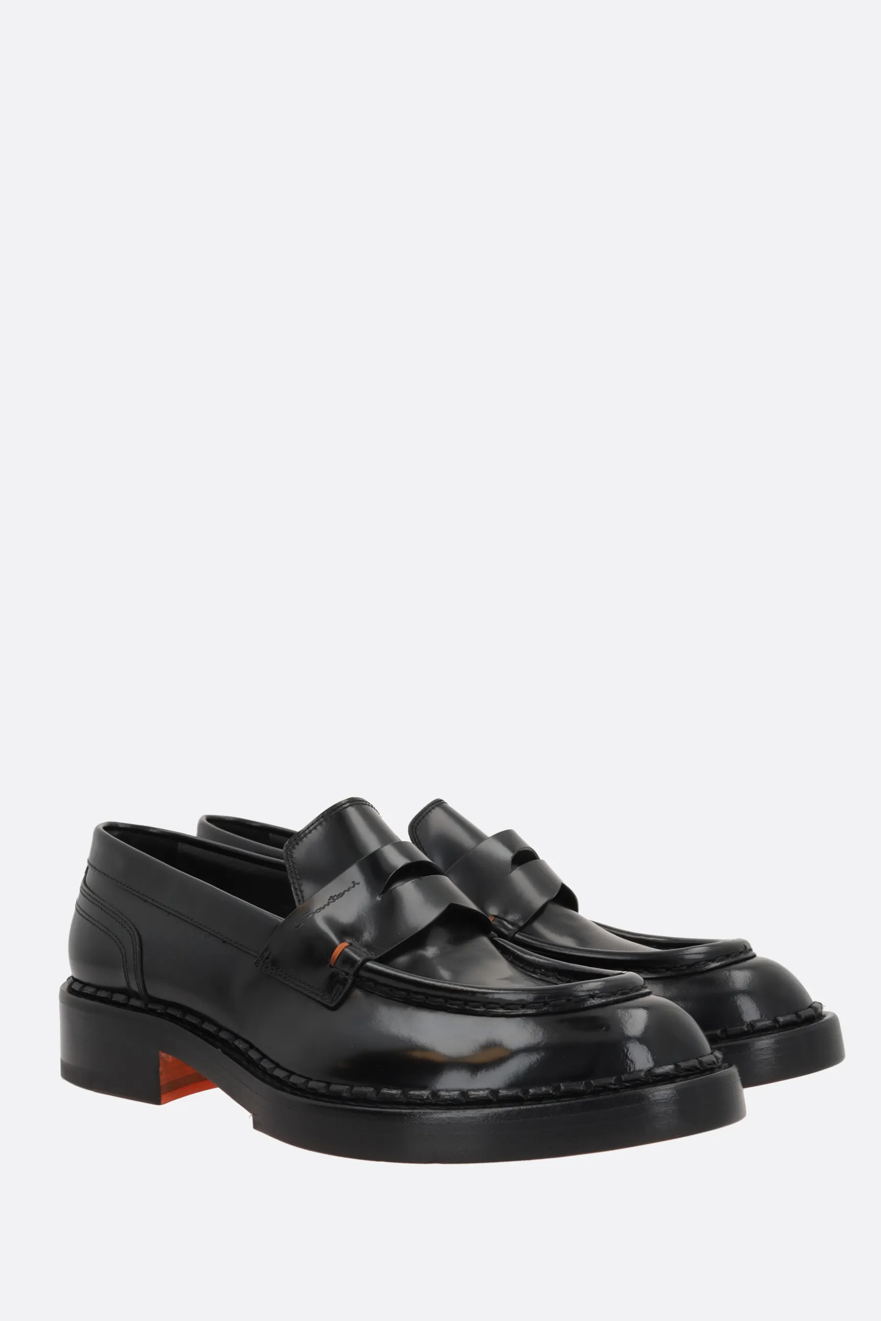  SANTONI X 10 CORSO COMO mocassino penny in pelle spazzolata 