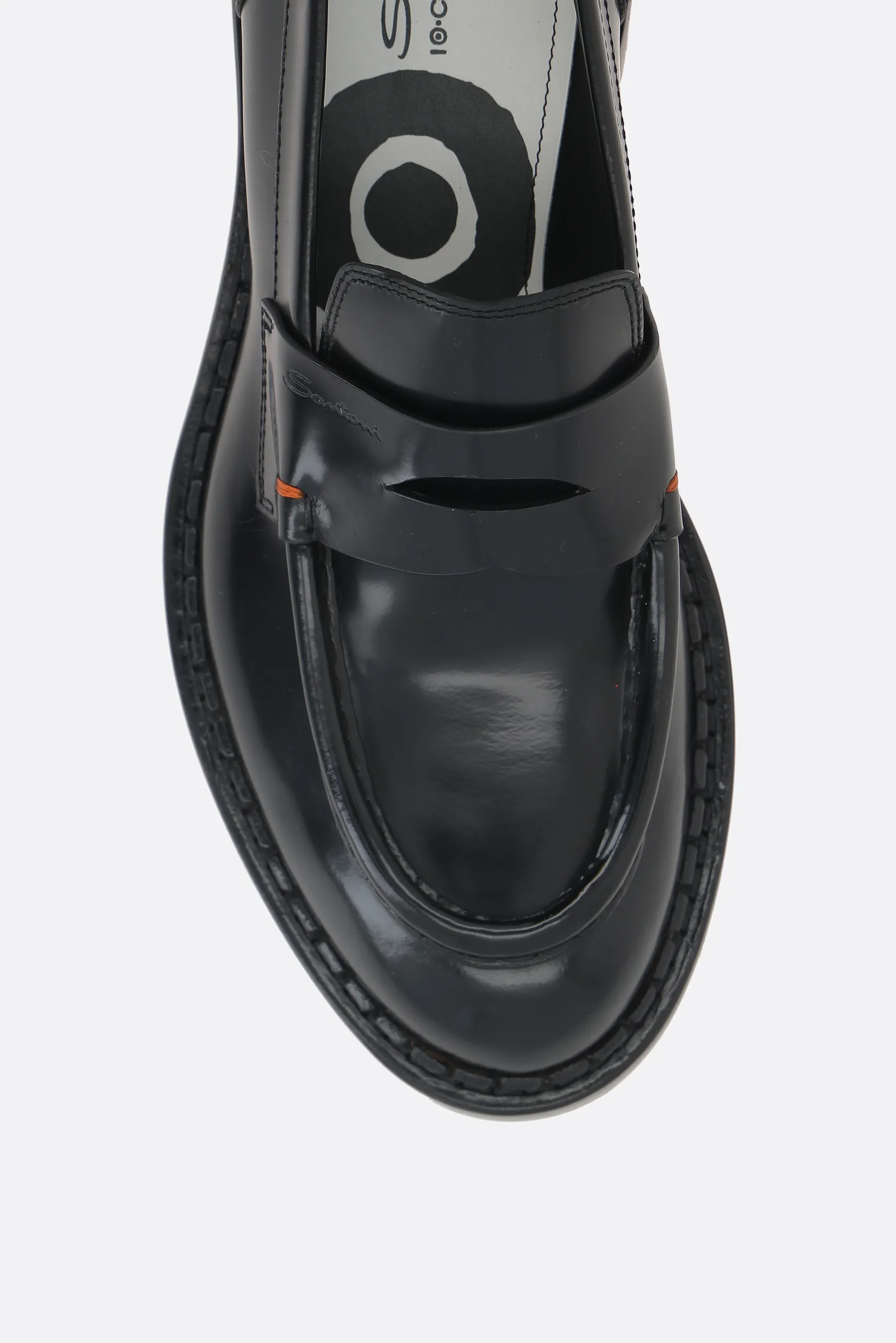  SANTONI X 10 CORSO COMO mocassino penny in pelle spazzolata 