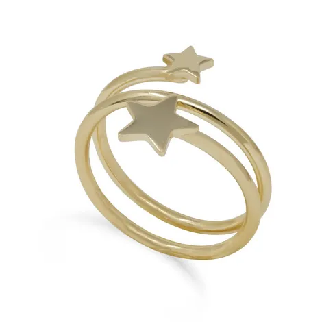 SARNIORO Anello da donna in argento 925 gold con stelle 