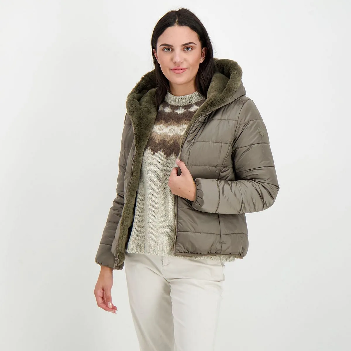      SAVE THE DUCK ECO PELLICCIA REVERSIBILE LAILA DONNA  