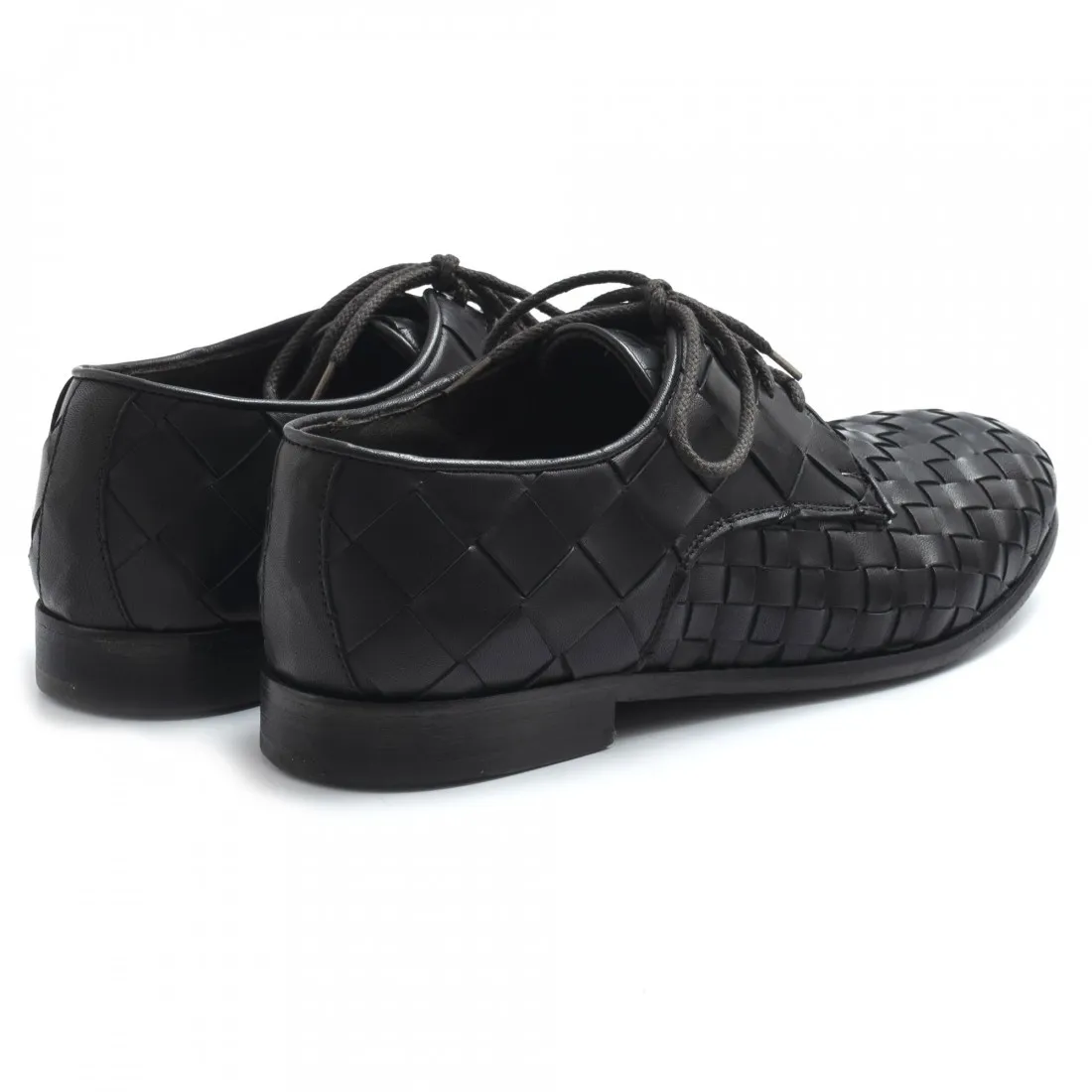 Scarpa allacciata derby JP David nera in pelle intrecciata