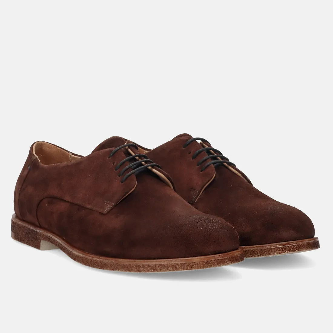 Scarpa derby da uomo Antica Cuoieria in camoscio cioccolato