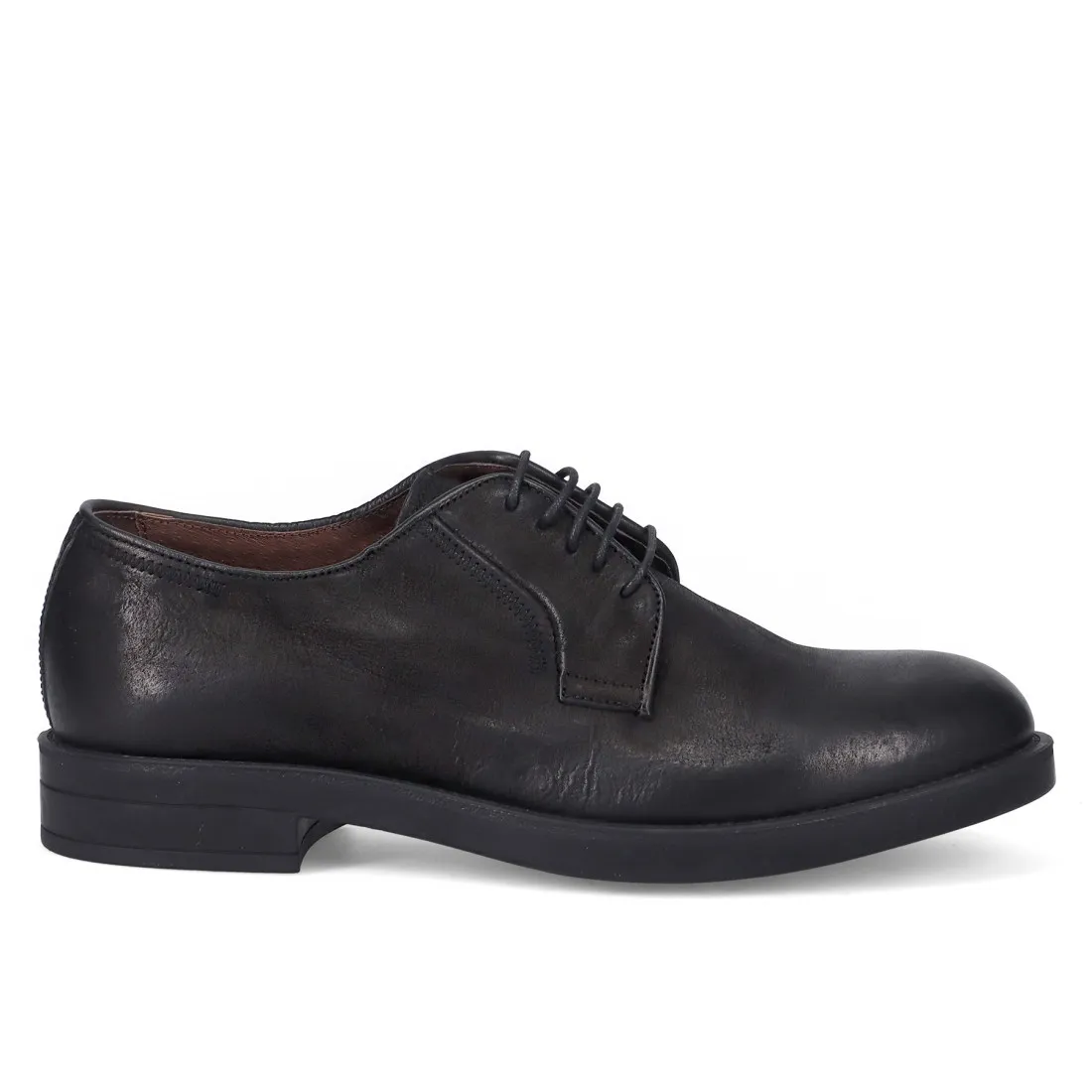 Scarpa derby da uomo Pawelk's in nabuk ingrassato nero