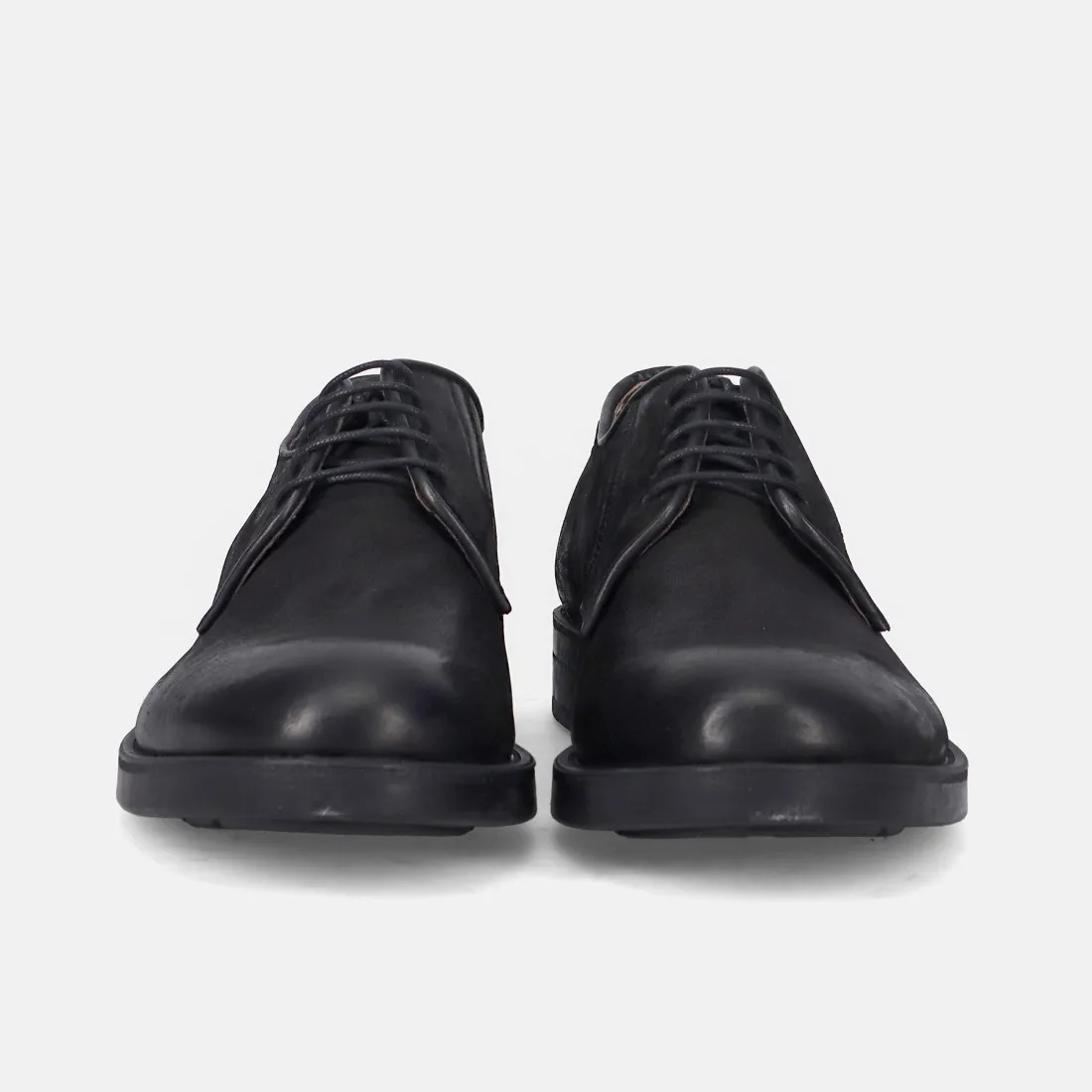Scarpa derby da uomo Pawelk's in nabuk ingrassato nero