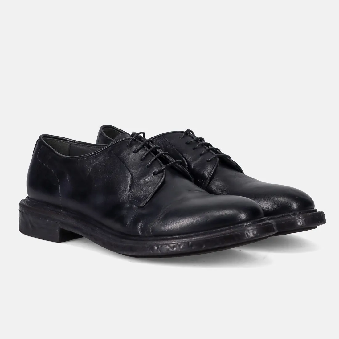 Scarpa stringata derby da uomo Moma in pelle nera