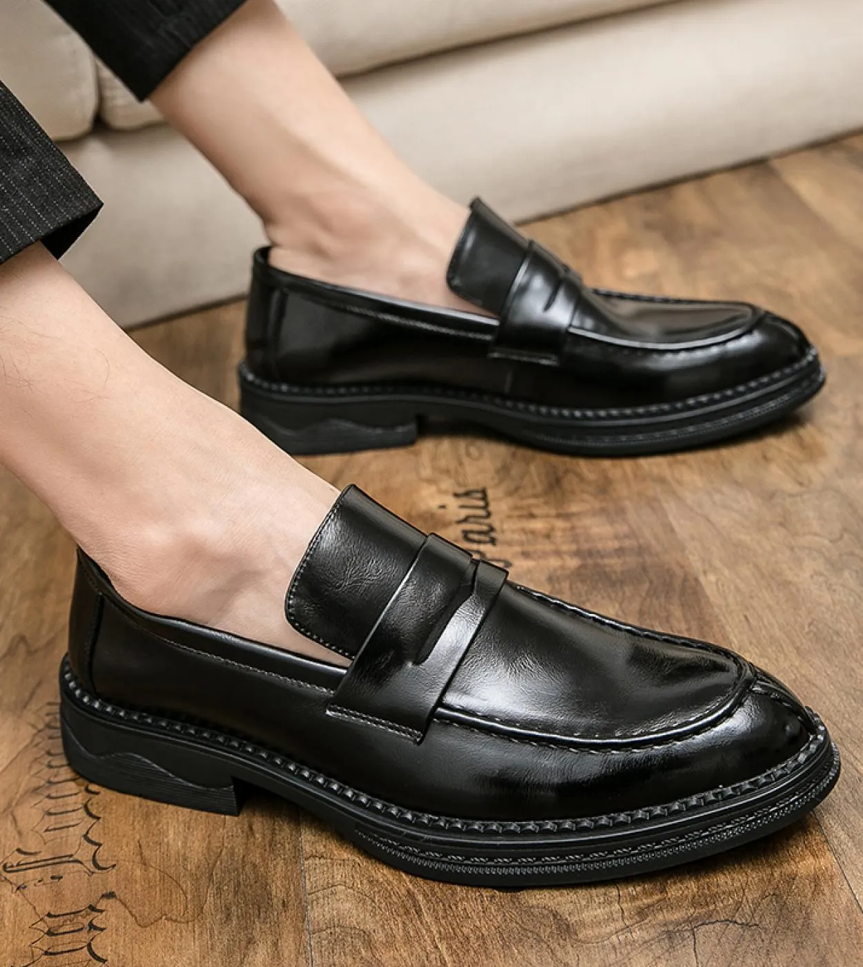 Scarpe casual da lavoro di marca di lusso Scarpe con fondo spesso Mocassini in pelle Slip On Scarpe da sposa di alta qualità Abi