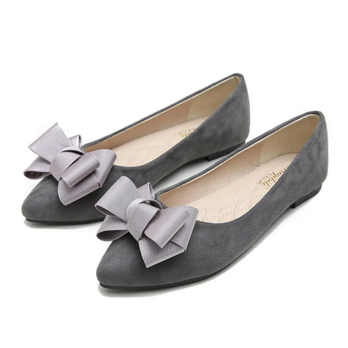 Scarpe da donna di lusso Scarpe basse Scarpe da barca Mocassini moda Flock a punta Scarpe basse in cristallo Donna Plus Size 34