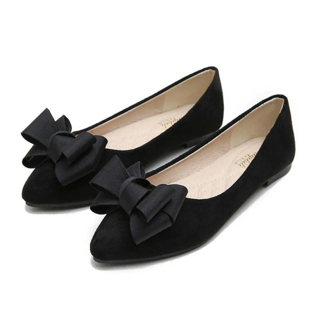 Scarpe da donna di lusso Scarpe basse Scarpe da barca Mocassini moda Flock a punta Scarpe basse in cristallo Donna Plus Size 34