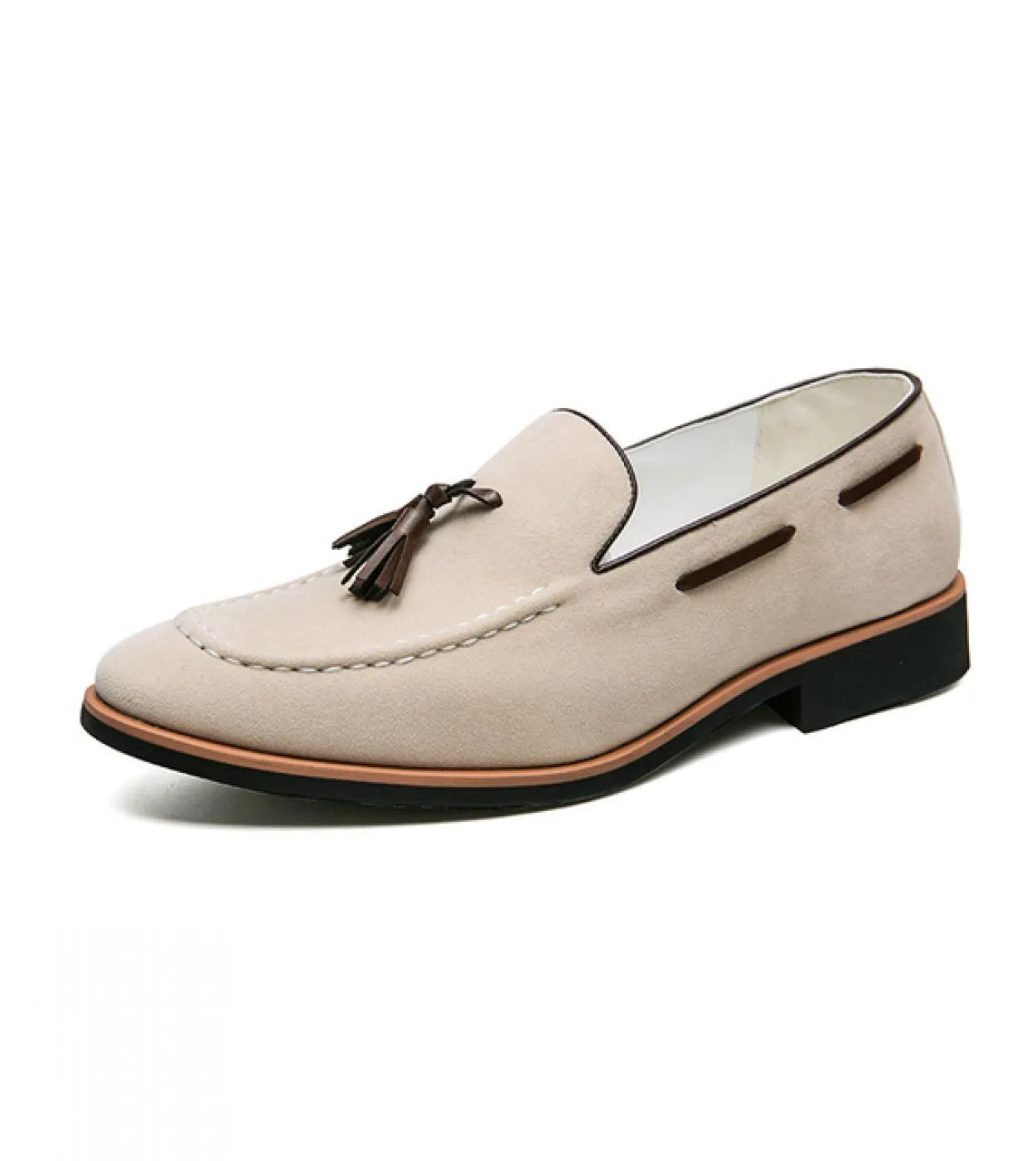 Scarpe da uomo di marca di lusso 2023 Mocassini in pelle nabuk primavera Uomo Slip On Scarpe casual con suole spesse e nappe Uom