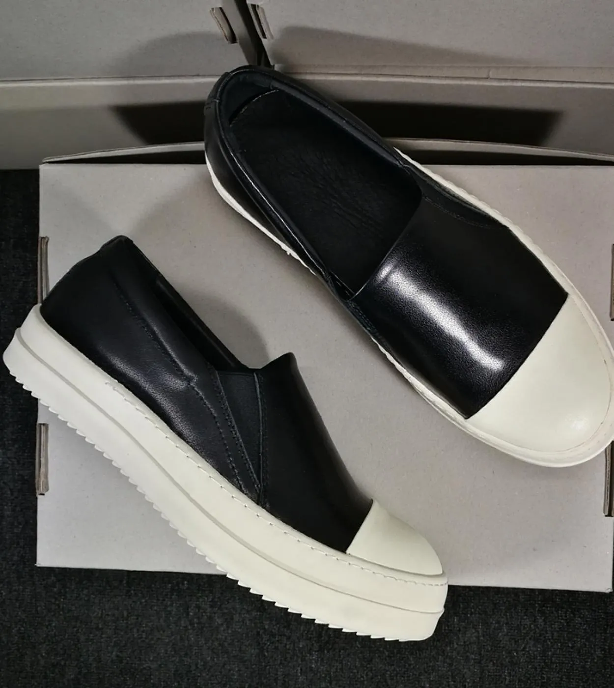 Scarpe di tela da uomo con suola spessa Stivali con plateau Taglie forti Mocassini da uomo in vera pelle Scarpe casual non in pe