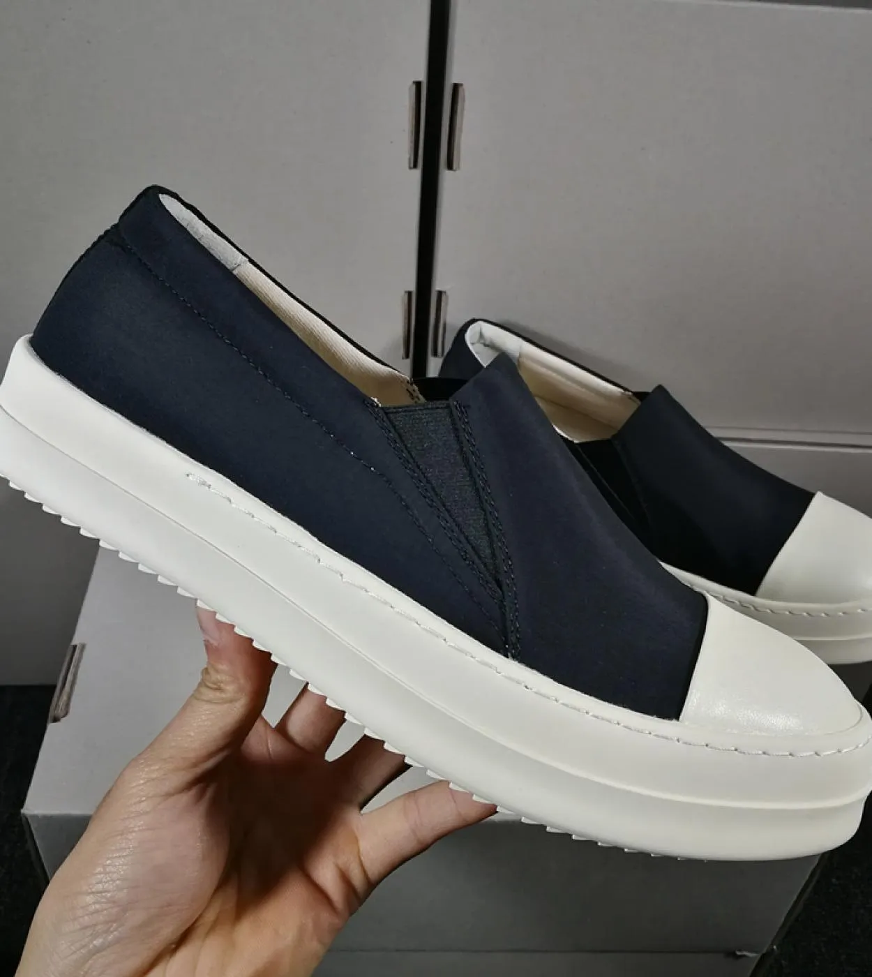Scarpe di tela da uomo con suola spessa Stivali con plateau Taglie forti Mocassini da uomo in vera pelle Scarpe casual non in pe