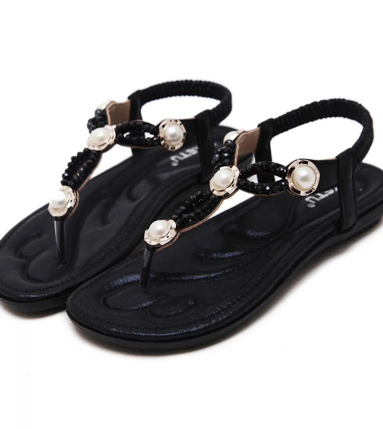 Scarpe estive da donna New Fashion Strass Pearl Lip Flops Sandali Abito femminile per donna Flat F Sandali 35 38 39 40 4