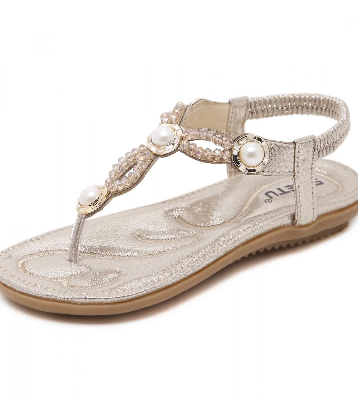 Scarpe estive da donna New Fashion Strass Pearl Lip Flops Sandali Abito femminile per donna Flat F Sandali 35 38 39 40 4