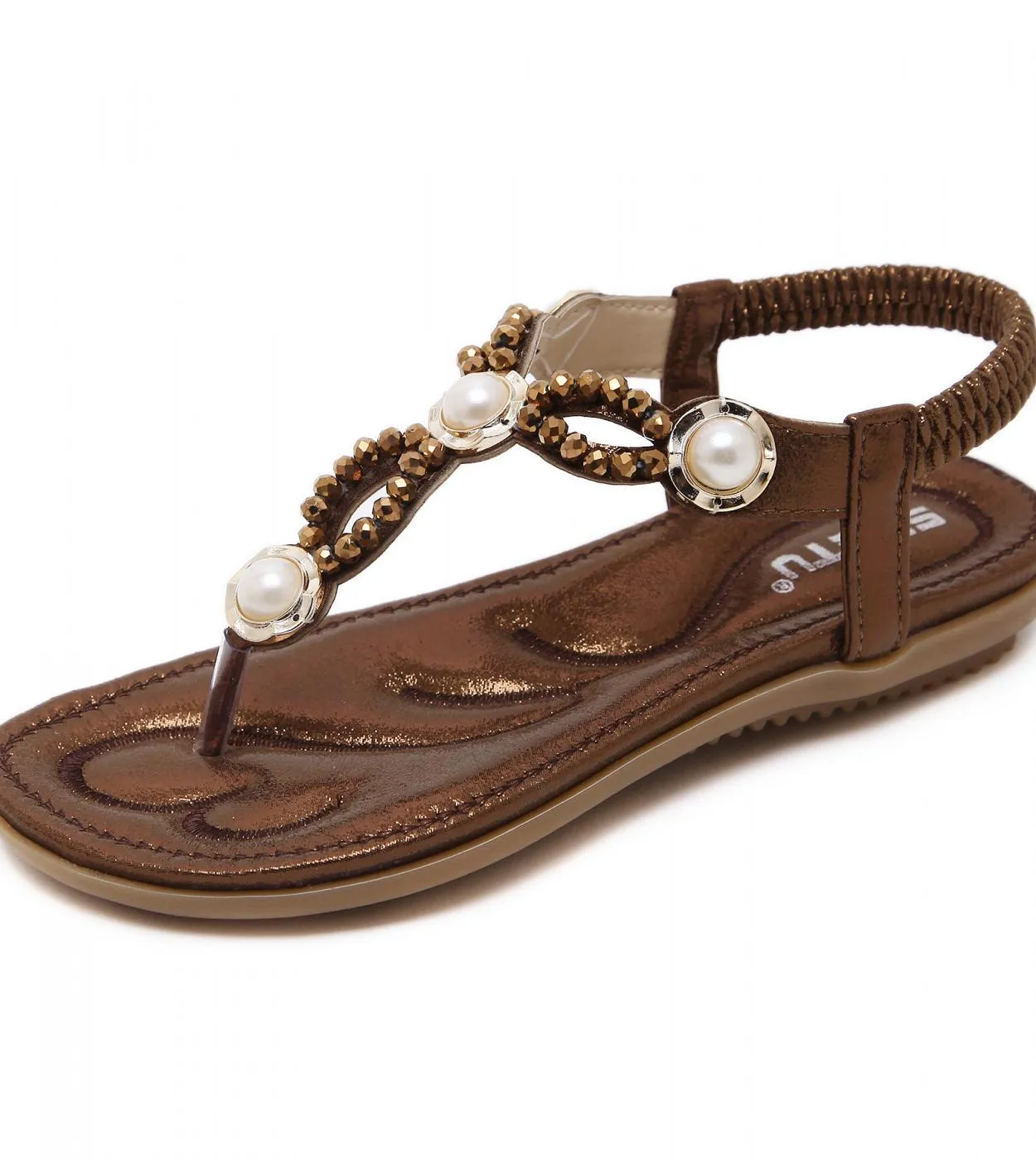 Scarpe estive da donna New Fashion Strass Pearl Lip Flops Sandali Abito femminile per donna Flat F Sandali 35 38 39 40 4
