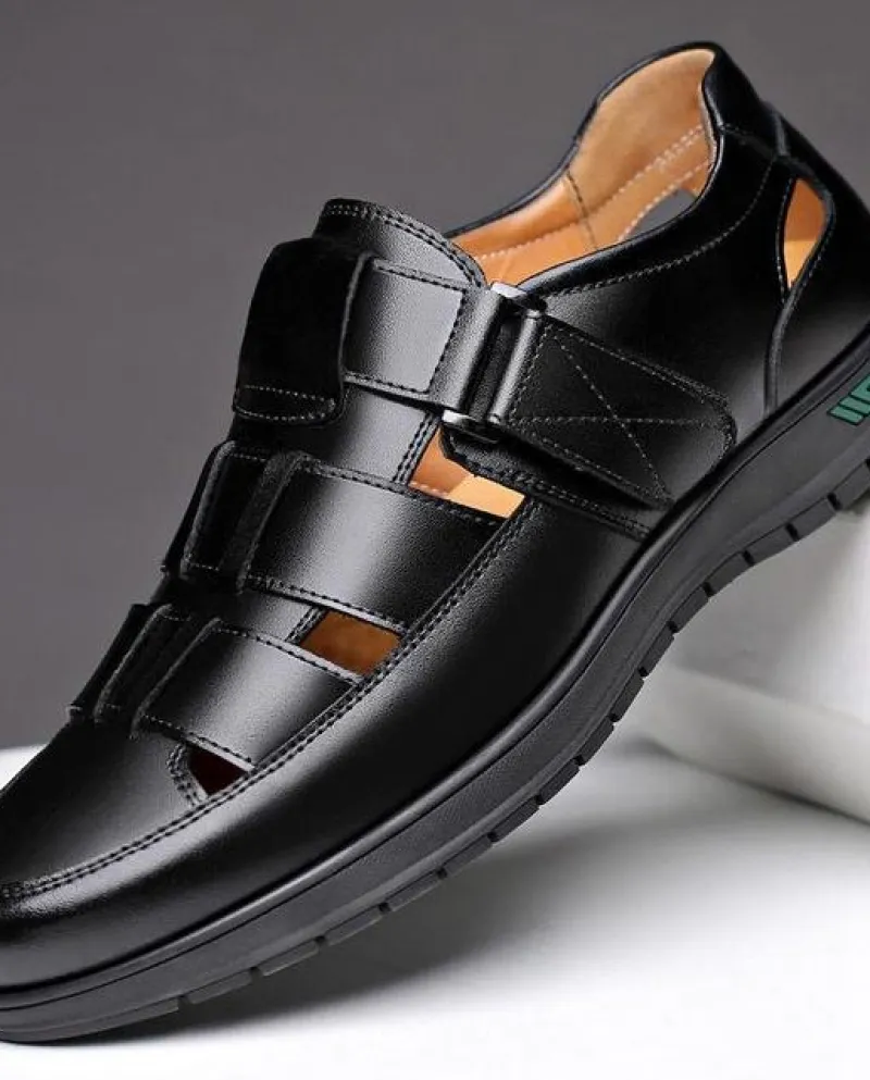 Scarpe estive da uomo Scava fuori i sandali traspiranti in pelle PU antiscivolo