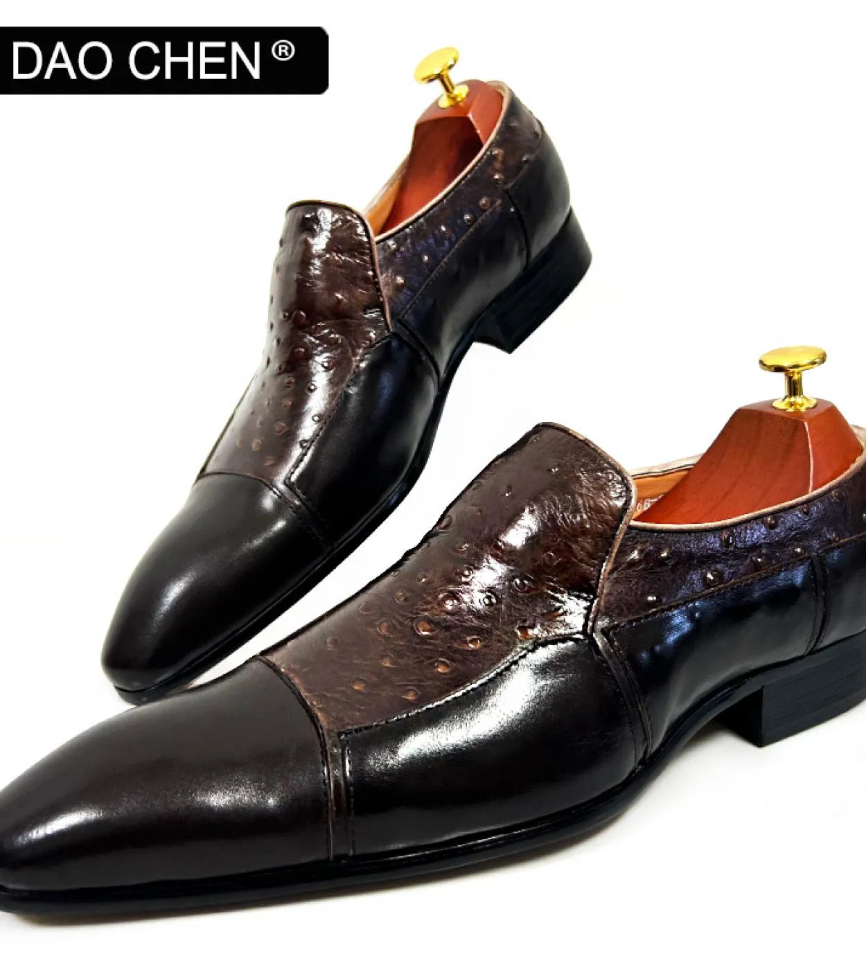Scarpe in pelle da uomo di lusso Caffè nero Colori misti Cap Toe Scarpe eleganti da uomo casual Slip On Mocassini da ufficio per
