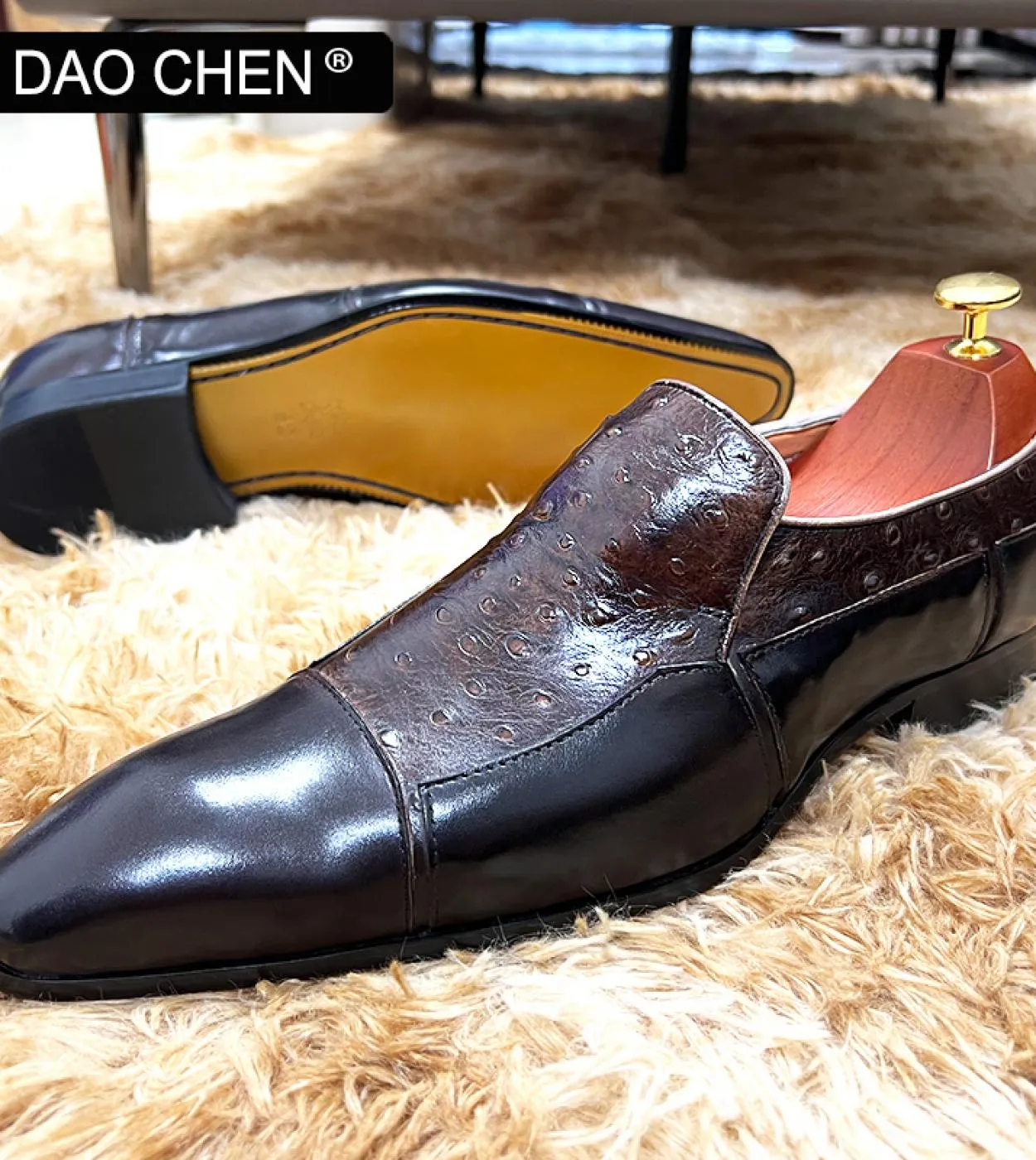 Scarpe in pelle da uomo di lusso Caffè nero Colori misti Cap Toe Scarpe eleganti da uomo casual Slip On Mocassini da ufficio per