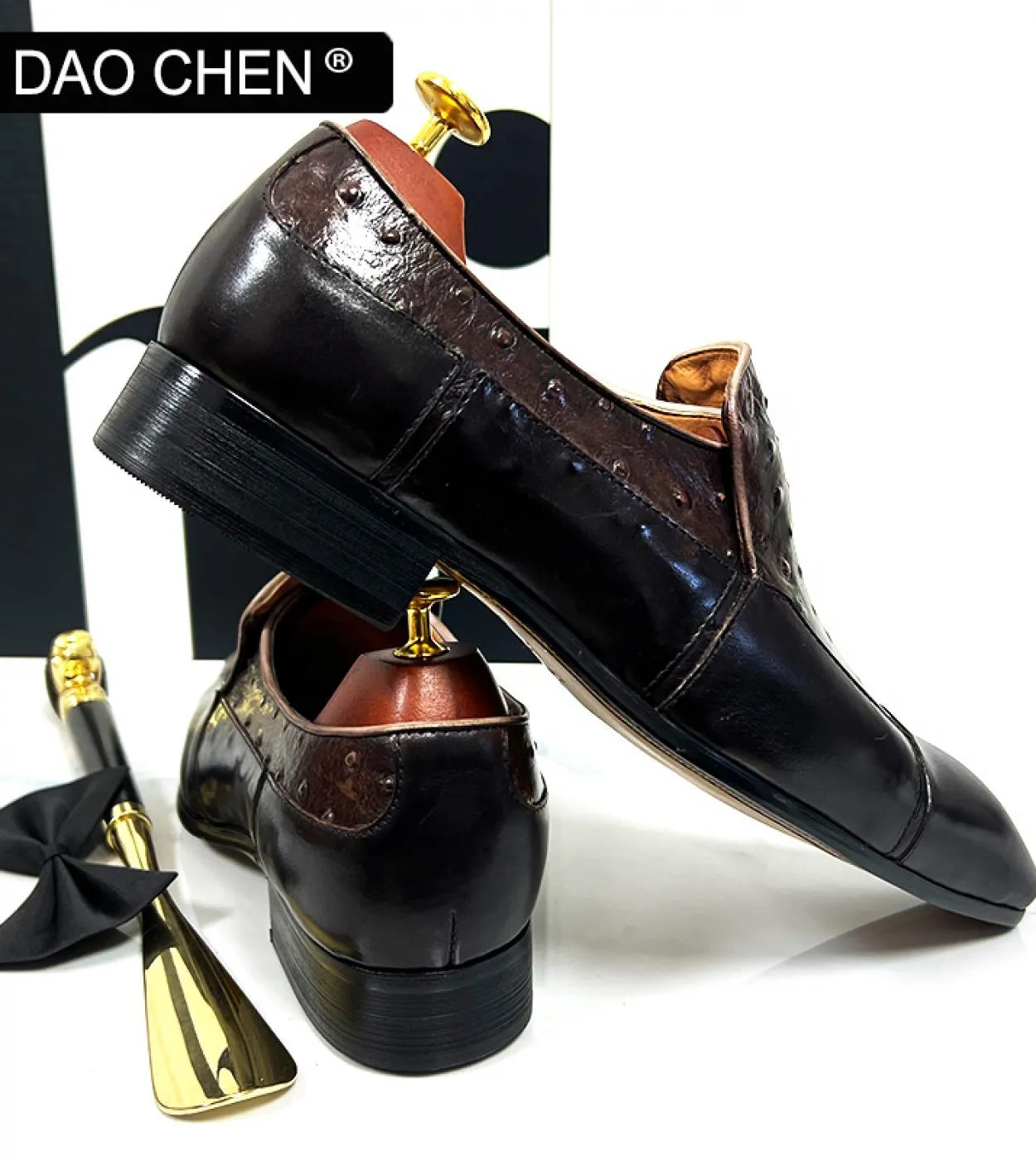 Scarpe in pelle da uomo di lusso Caffè nero Colori misti Cap Toe Scarpe eleganti da uomo casual Slip On Mocassini da ufficio per