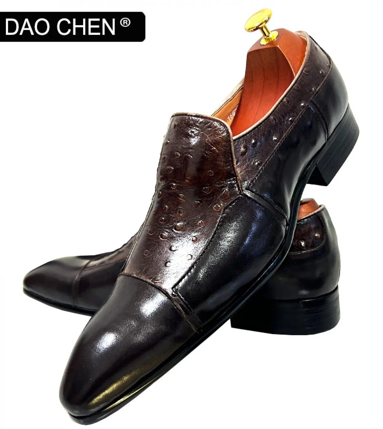 Scarpe in pelle da uomo di lusso Caffè nero Colori misti Cap Toe Scarpe eleganti da uomo casual Slip On Mocassini da ufficio per