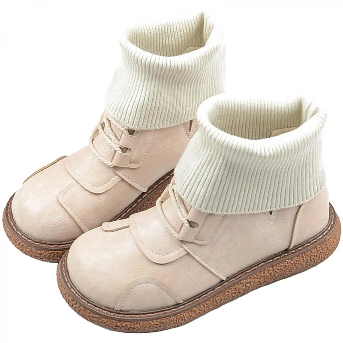 Scarpe Mori con testa grande Stivaletti corti in lana Stivaletti in lana Scarpe da bambola in lana Stivali Mori Stivali da donna