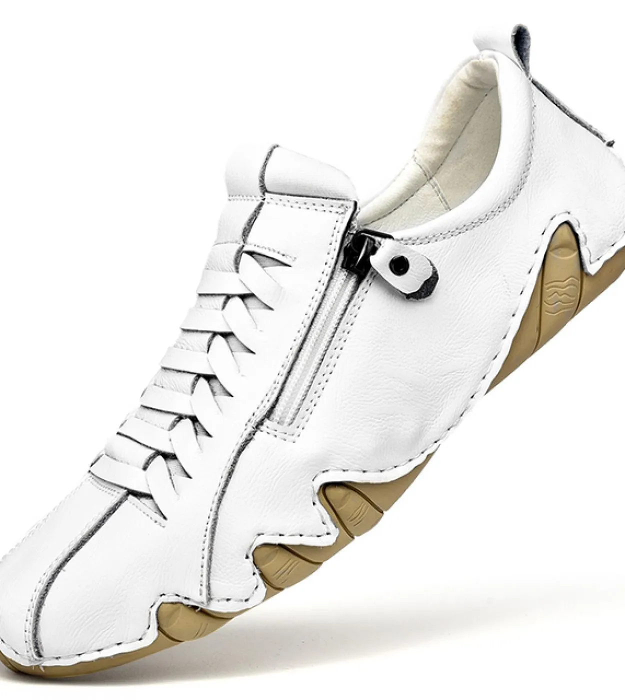 Scarpe sportive da esterno bianche Scarpe da uomo in pelle di moda Mocassini casual da uomo Scarpe comode da uomo piatte Guida a