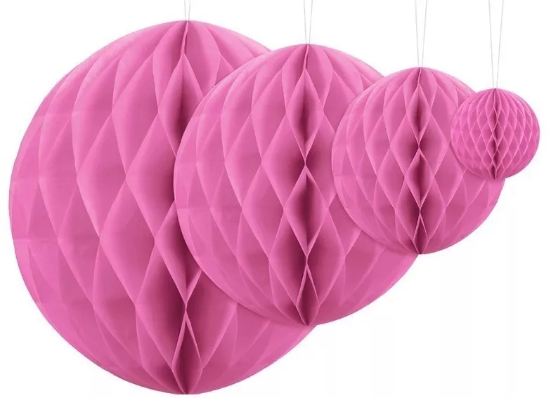 Sfera decorativa a nido d'ape in rosa 30 cm