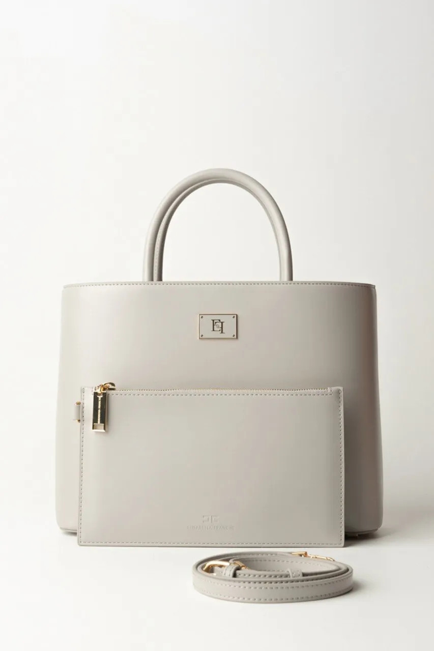 Shopper media con placca logo smaltata Perla