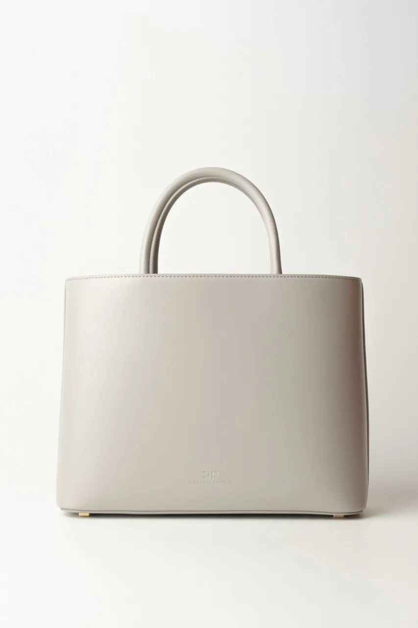 Shopper media con placca logo smaltata Perla