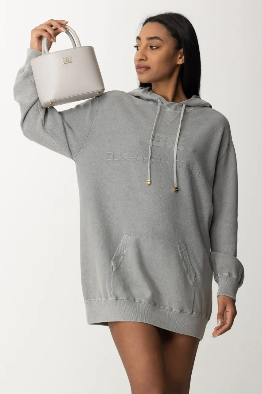 Shopper piccola con placca logo smaltata Perla