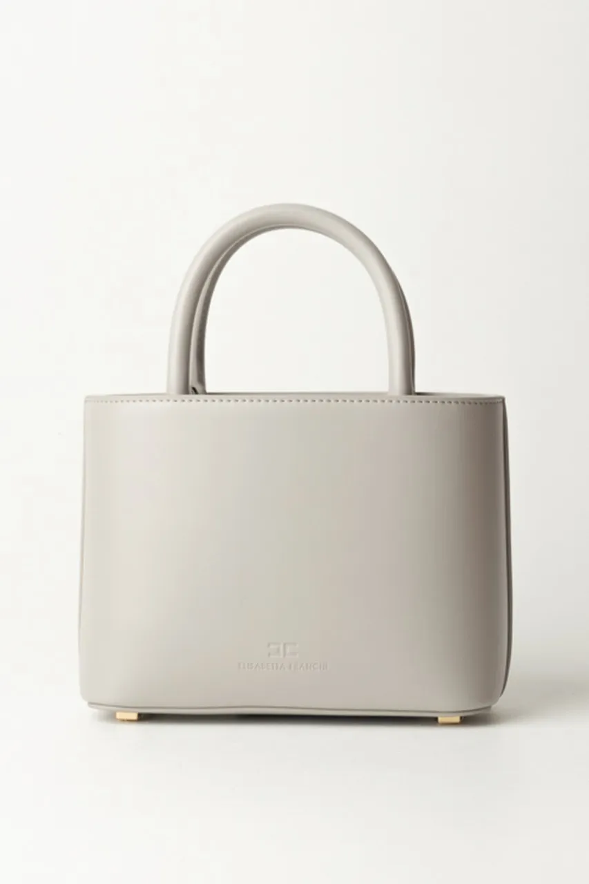Shopper piccola con placca logo smaltata Perla