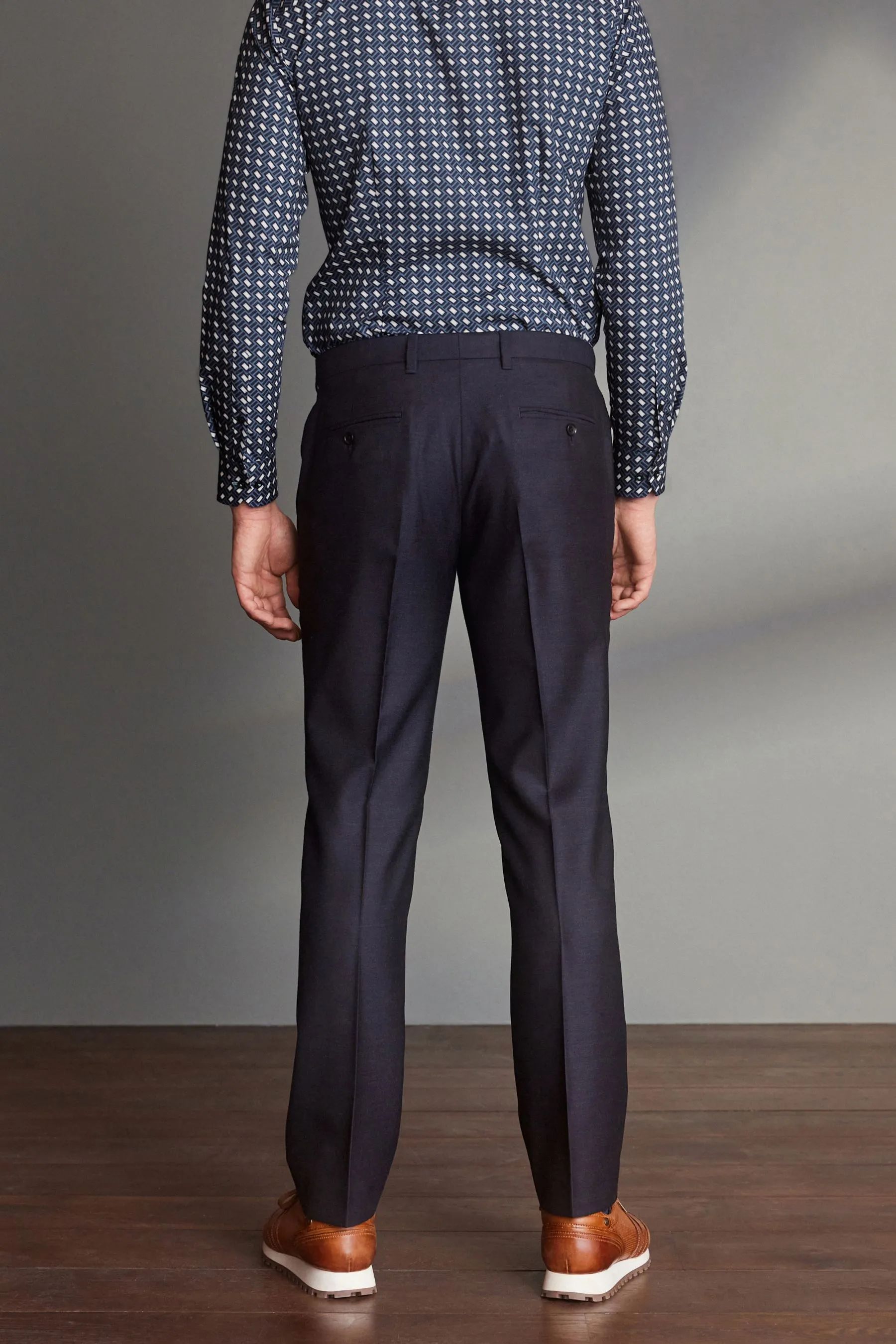 Signature - Pantaloni in 100% lana con vita Motion Flex