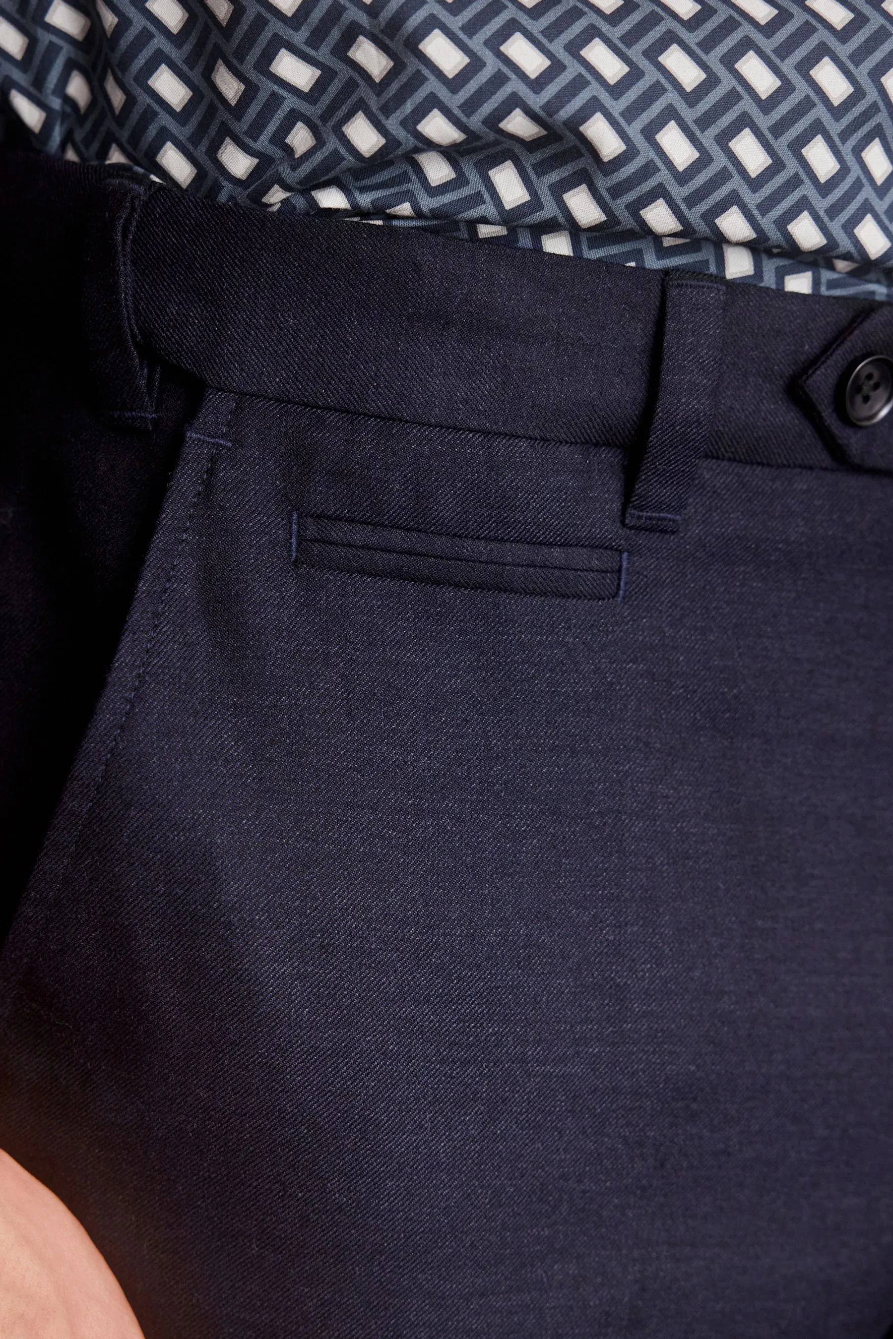 Signature - Pantaloni in 100% lana con vita Motion Flex