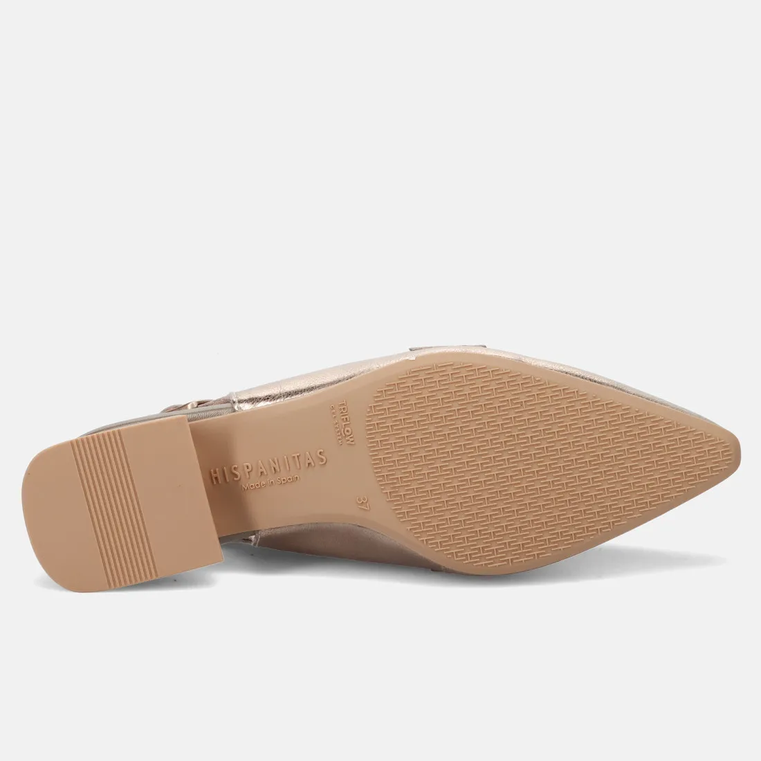 Slingback Hispanitas Dalì in pelle oro antico con morsetto