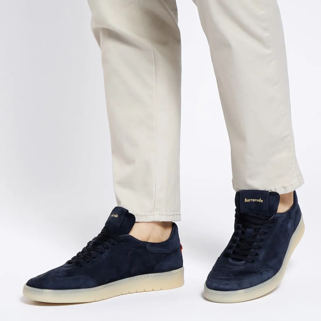 Sneaker Barracuda Guga vintage navy in camoscio sfoderato
